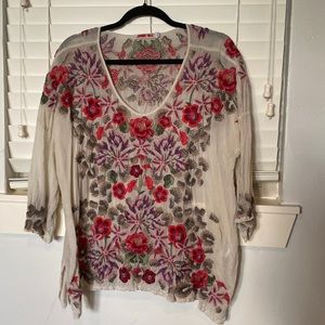 Johnny Was Embroidered Blouse